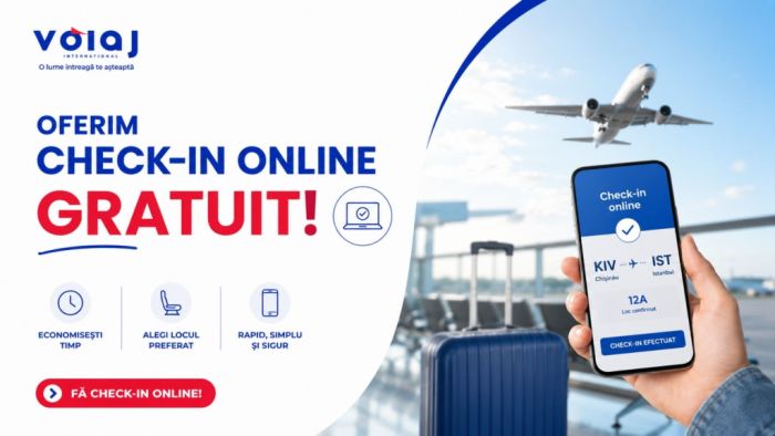 Check-in online GRATUIT cu Voiaj International – Călătorește fără griji!
