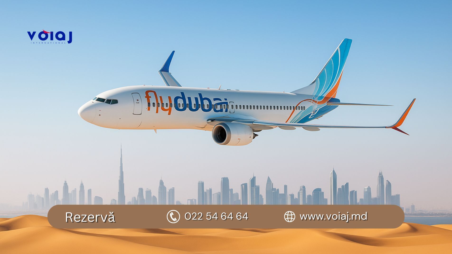 FlyDubai возвращается в Кишинёв: прямые рейсы в Дубай с 17 сентября 2025 года!
