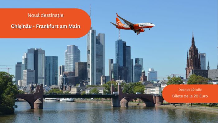 SkyUp adaugă o nouă rută din Chișinău: Frankfurt pe Main!