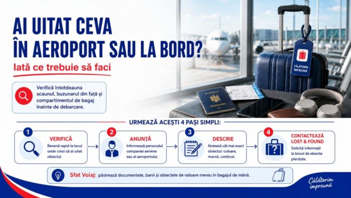 Obiecte pierdute la Aeroportul Chișinău – cum pot fi recuperate de pasageri