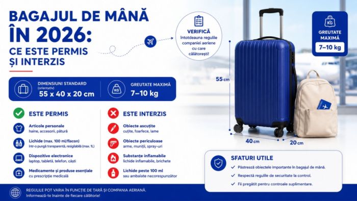 Control de securitate pentru bagajul de mână în aeroport