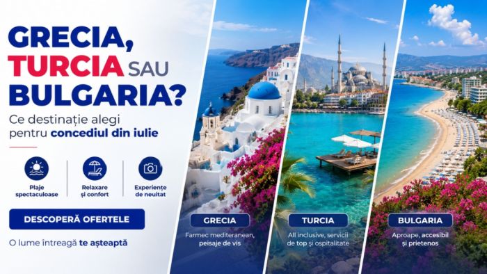 Grecia, Turcia și Bulgaria – destinațiile preferate pentru vacanța din iulie