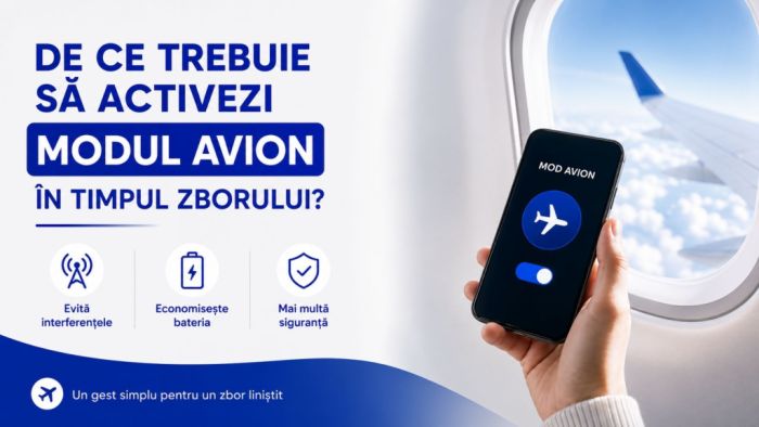 Pasager activează modul avion înainte de decolare