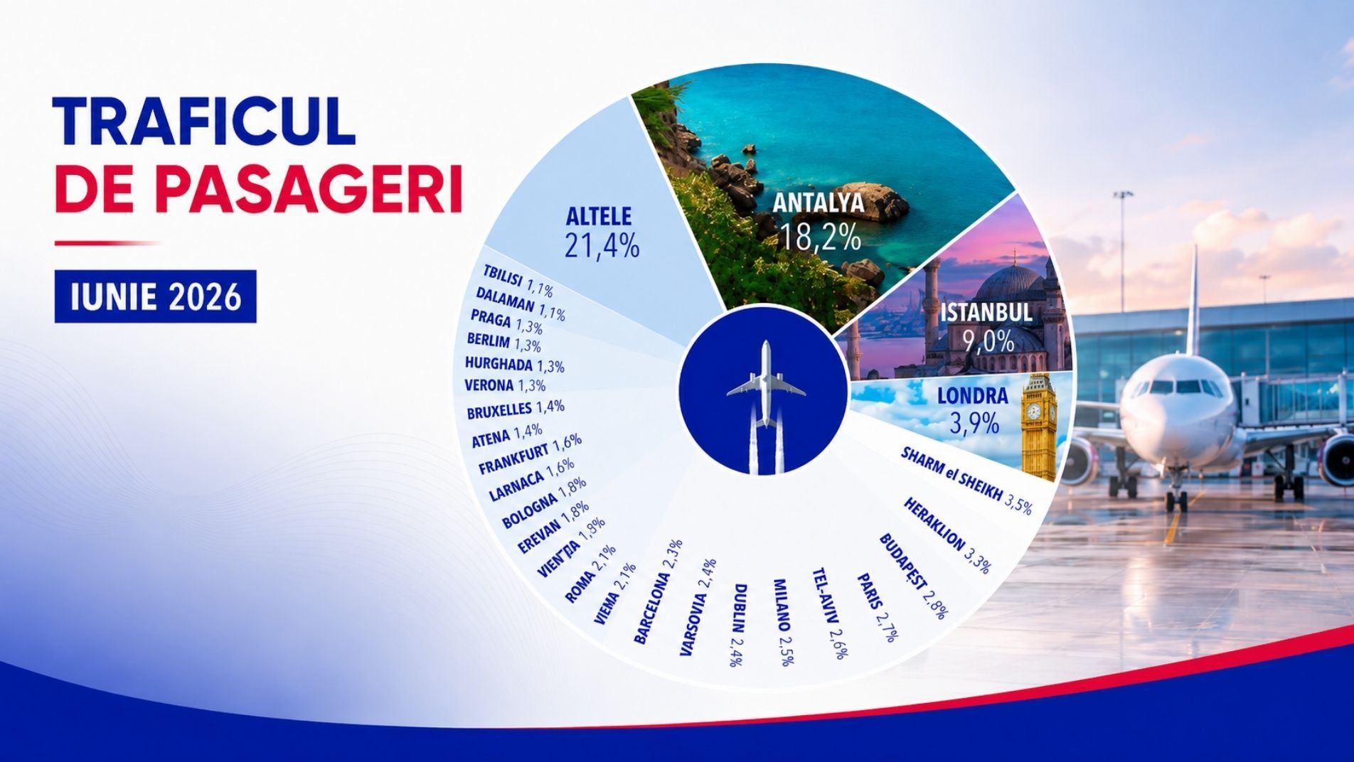 Trafic record de pasageri la Aeroportul Chișinău în iunie 2026