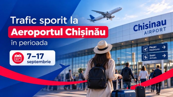Trafic sporit la Aeroportul Chișinău în septembrie