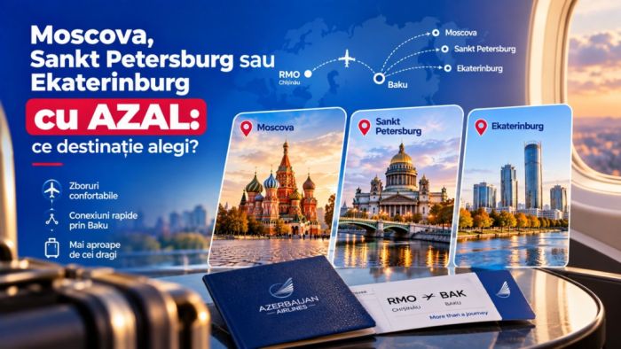 Moscova, Sankt Petersburg și Ekaterinburg cu AZAL